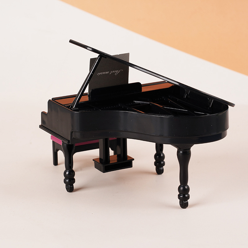Musical Instrument Piano - 1:12 دمية مصغرة البيانو ث/البراز أداة