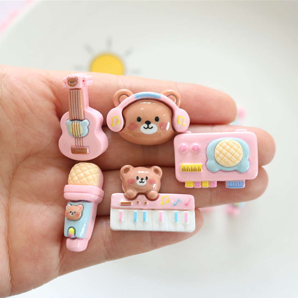 Musical Instrument Jewelry - كبوشون بظهر مسطح من الراتينج لإصبع