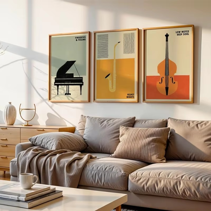 ملصق موسيقى البوب ​​العتيقة عل - مراجعة Musical Instrument Painting وسعره