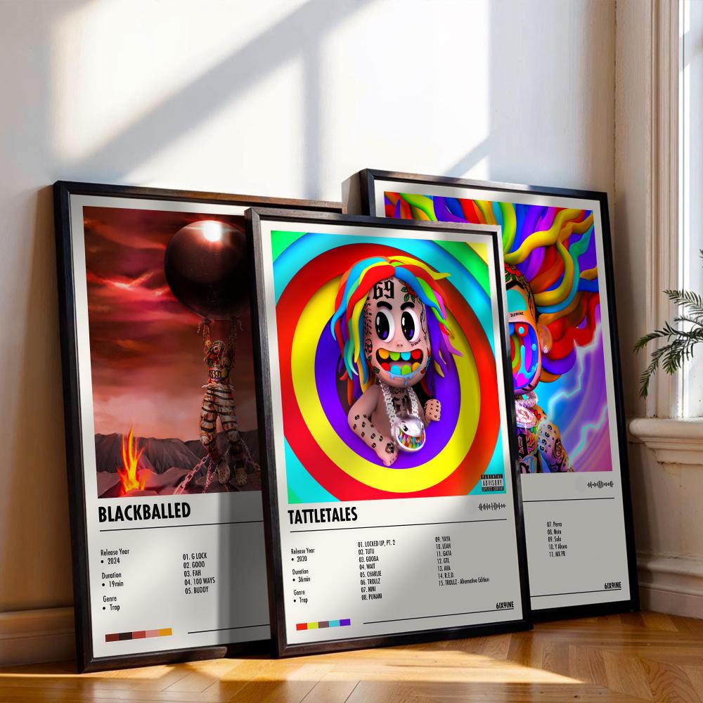 6ix9ine ملصق غلاف ألبوم موسيقي - مراجعة Musical Instrument Painting وسعره